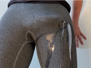 Hands free cumshot in tight leggings  Anal plug  huge cumshot  hands free cum