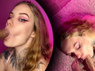 Passionately sucking cock