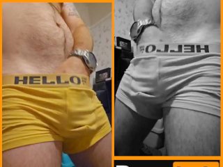 Teasing in boxer shorts