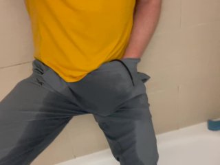 Pissed myself again after the gym. Wanted to suck my pissy cock