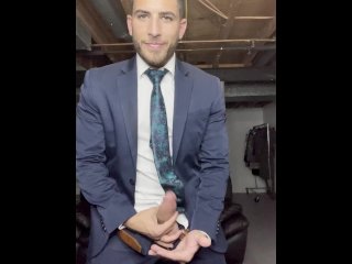 Christian Styles Jerking A Huge Load In Suit
