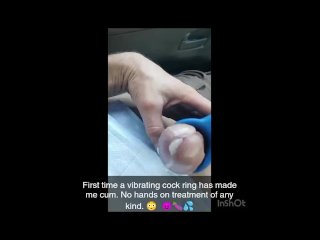 Vibrating cock ring, cumshot!