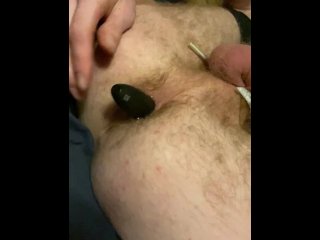 Plug and cock bondage