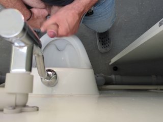 got so horny at work and needed to blow a hot load at the restroom