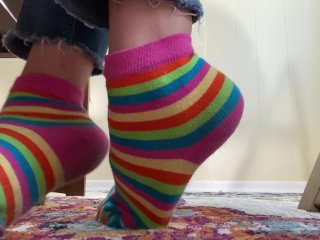 Toe socks under table