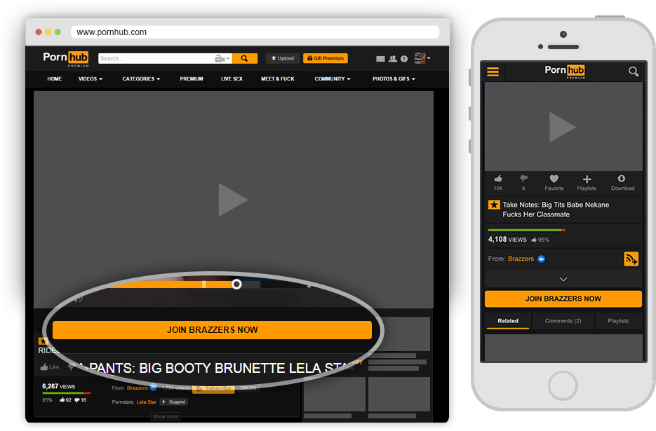 Pornhub Content Partner - Join Button on Video Page