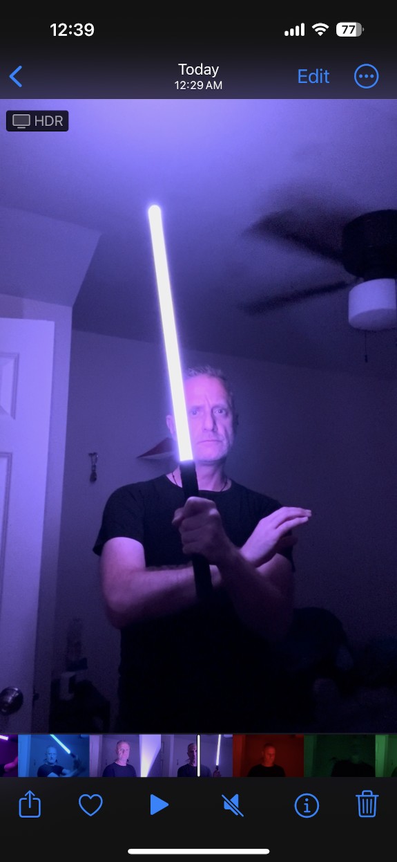 Some fun with my new Light saber