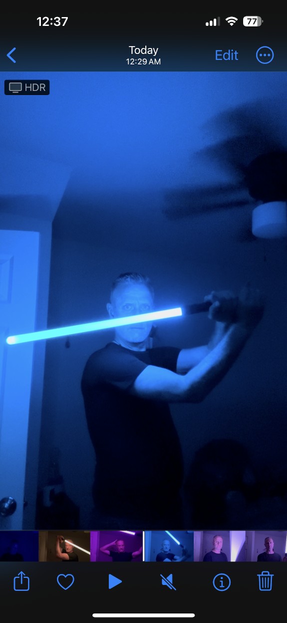 Some fun with my new Light saber