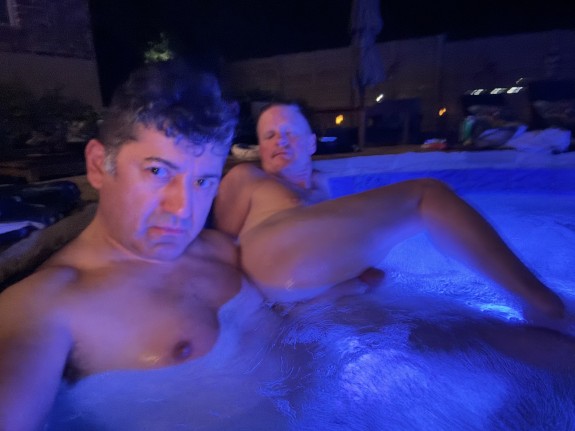 With Hunter Texican in the Jacuzzi