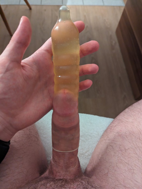 Filling that condom!