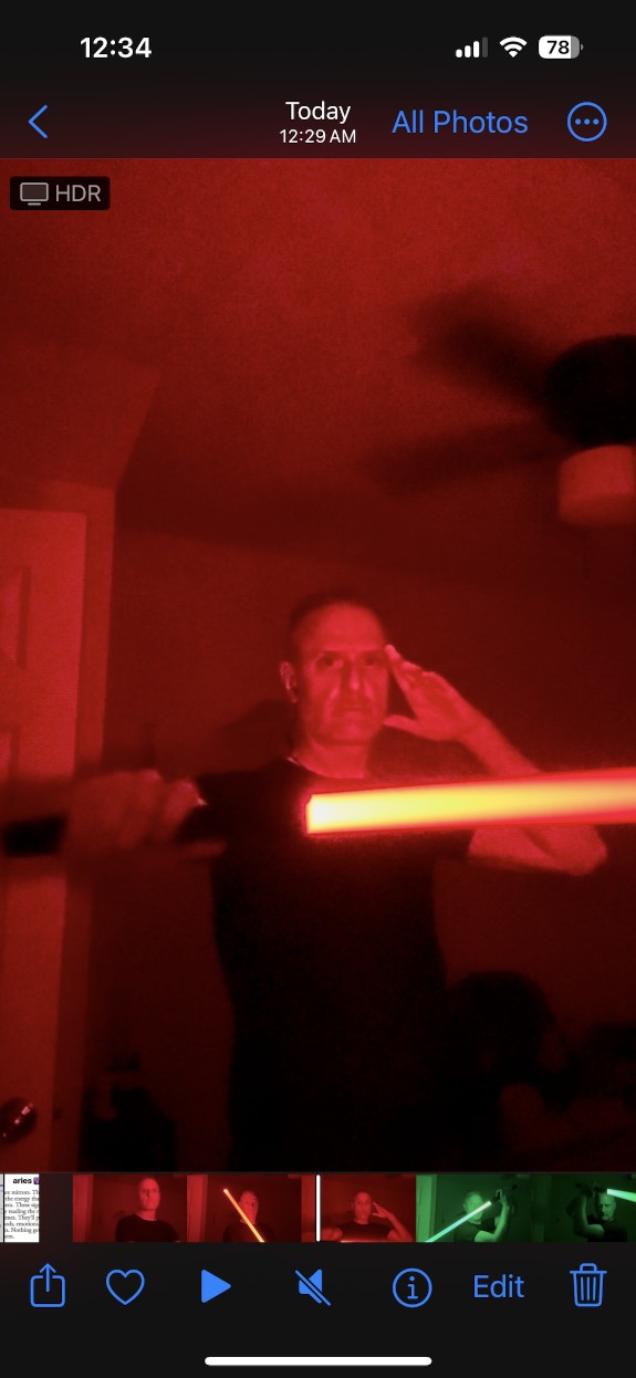 Some fun with my new Light saber