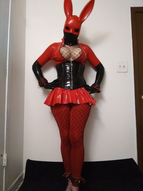 shiny rubberdoll bunny