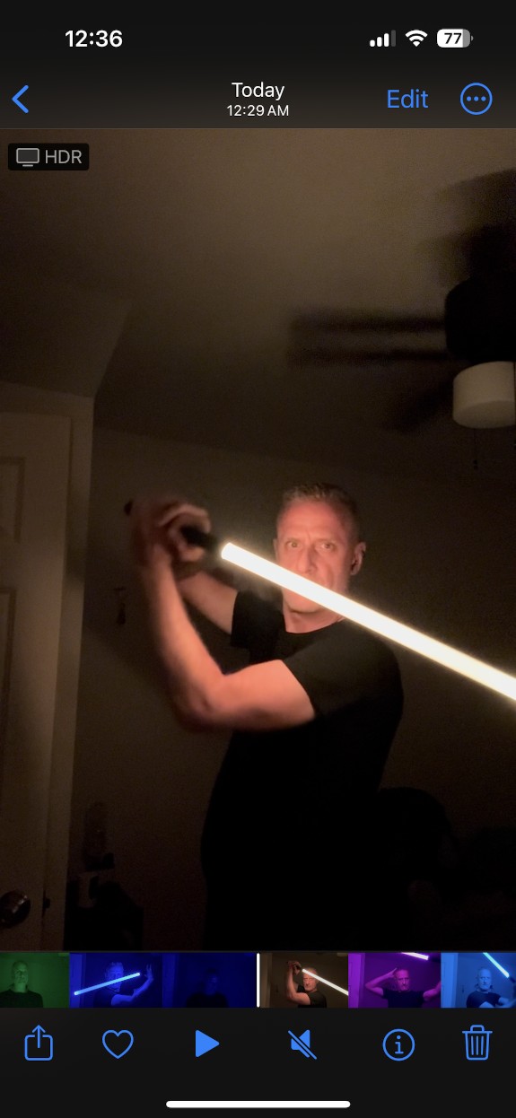 Some fun with my new Light saber