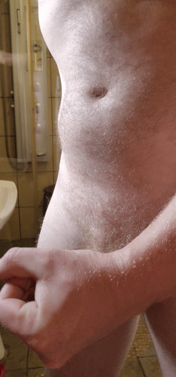Pre shower cumshot