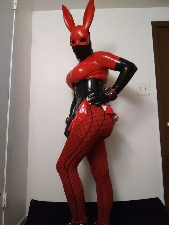 shiny rubberdoll bunny