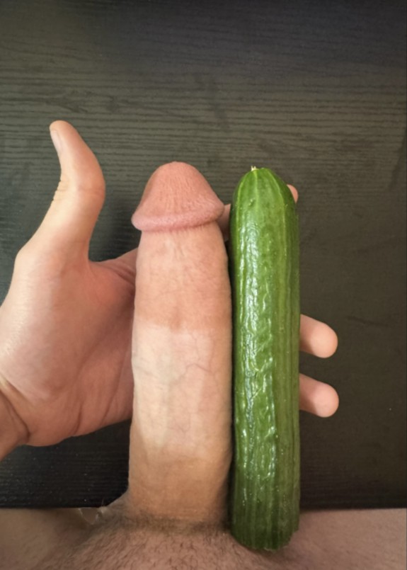 My dick compared to a 7” long 4.5”C Cucumber
