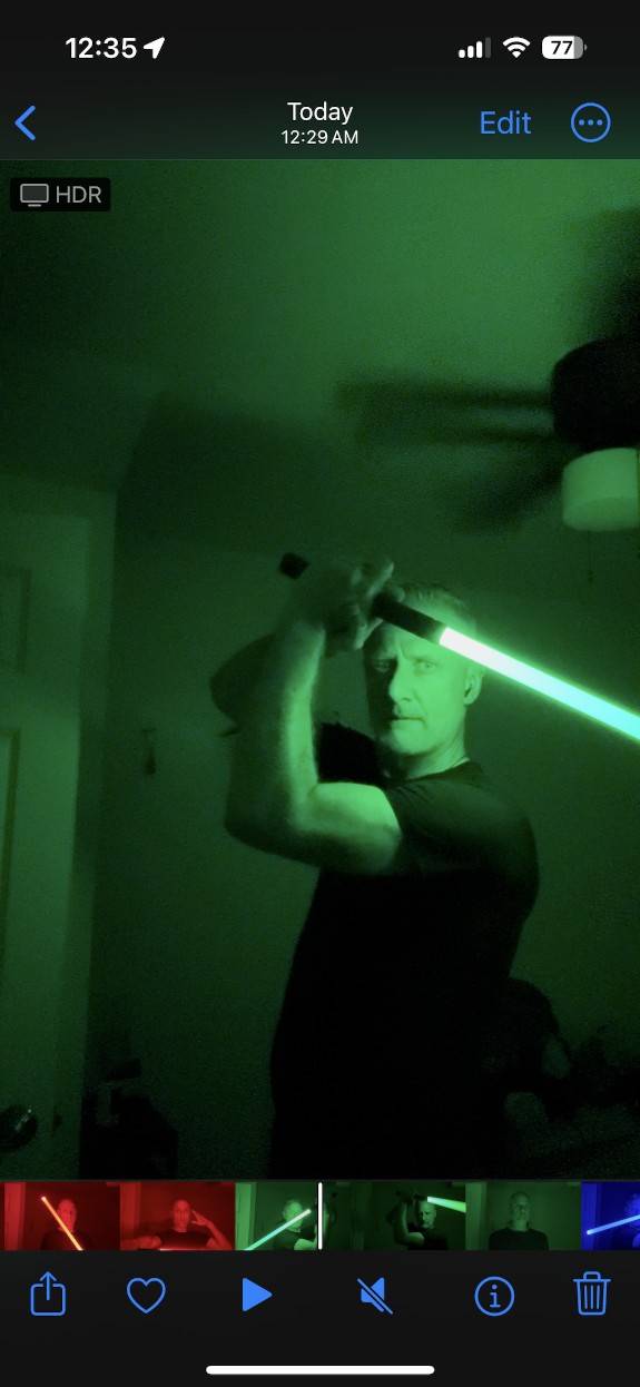 Some fun with my new Light saber