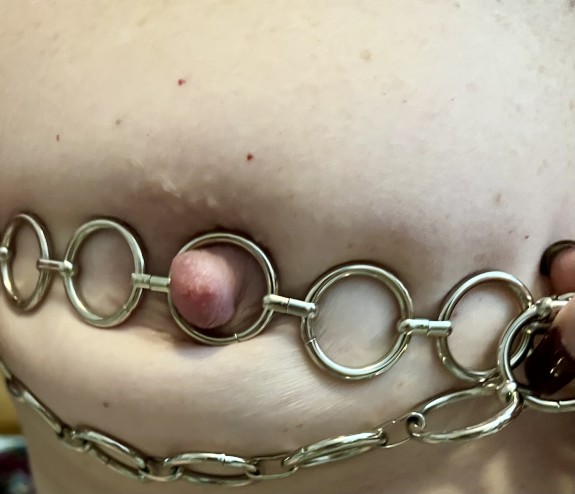 SO I THINK THE BEST WAY TO CONVEY MY NIPPLE SIZE IS PUT IT IN A STEEL EYE!!