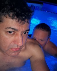 With Hunter Texican in the Jacuzzi photo