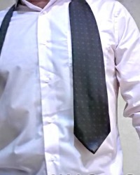 solo con corbata y camisa,mojado y orinado photo