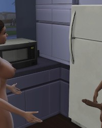 He fucks his busty brunette girlfriend in the kitchen and then fucks her i photo