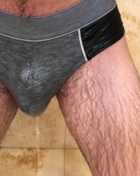 Grey panties soaked in the shower photo