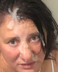 Nude beach cum face photo