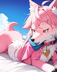 Pink wolf photo