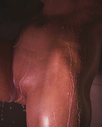 My sexy black and white bathroom shoot. photo
