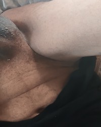 Having my cock out and showing my ass hole with toy. photo