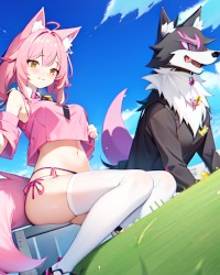 Pink wolf photo