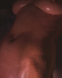 My sexy black and white bathroom shoot. photo
