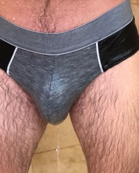 Grey panties soaked in the shower photo