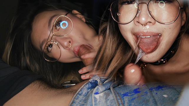 The Sloppiest Head Is That Of A Cute Asian Teen Wearing Glasses Mila Koi