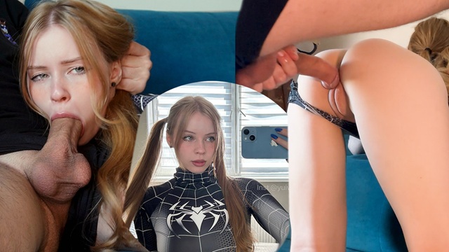 A Big Cock Fucks The Venom Girl's Extremely Teen-Tight Pussy Filling It With Sperm