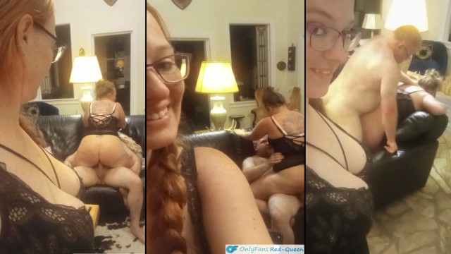 While Watching Her Husband Fuck And Cumming In Another Woman The Cuckquean Selfie Cuck Wife Records Herself