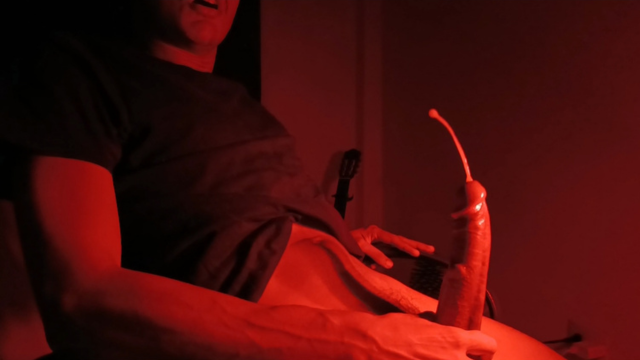 A Hot Guy Jerks Off His Big Dick While Edging Cumshot In Red Light