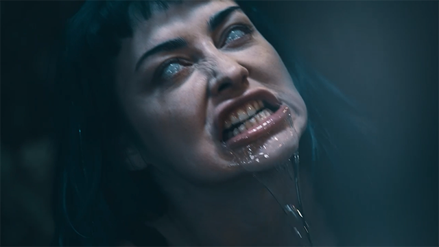 Sexy Blue-Haired Punk Rock Girl With Lesbian Transformation Preys On