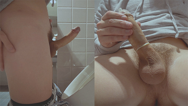 Kinky Boy Eating His Own Sperm While Jerking In The Public Restroom