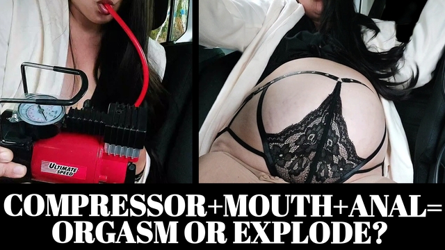 Because Of The Anal Hardcore Belly Inflation Enema The Car Compressor Was Destroyed