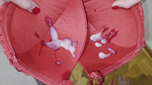 Enormous Cumshot In Bra Cups Following A Fantastic Titjob And Blowjob