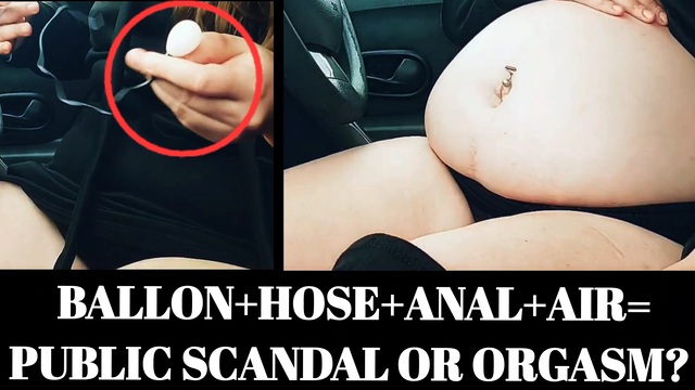 As People Pass By In A Public Parking Lot A Pornstar In The Belly Inflation Category Nearly Pops