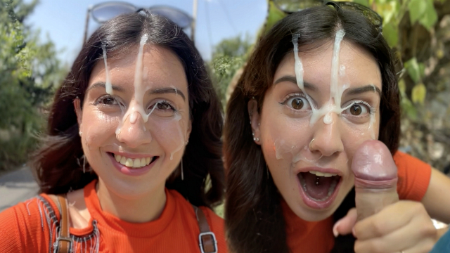 A Crazy Cumwalk Covered In Cum And A Public Blowjob In The Bushes With Strangers