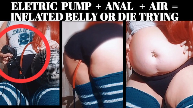 Extreme Belly Inflation Challenge For A Redhead Pornstar Pop Break Or Explode