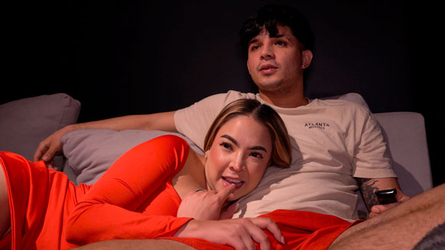 I Force My Stepsister To Suck My Enormous Cock While We Watch TV