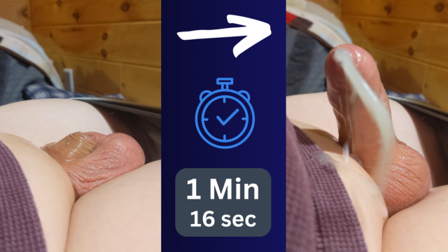In One Minute And Sixteen Seconds The Hands-Free Cum Speedrun Goes From Soft To Hard