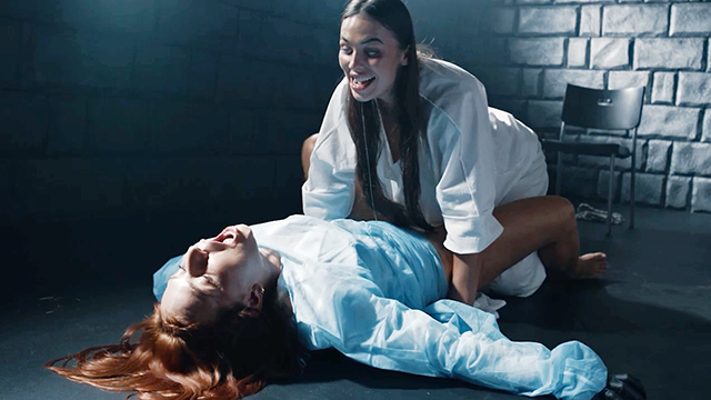 Hardcore Girl-On-Girl Action With Lots Of Squirt From Lesbian Girls Under The Control Of A Sex Demon