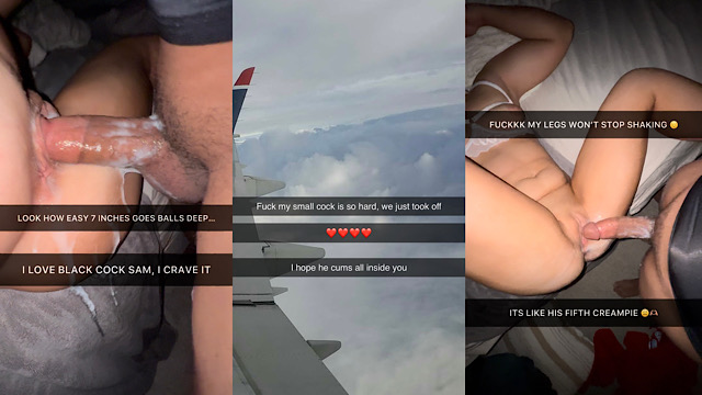 Wife Takes Thick 7-Inch Bbc On Couch Cuck Hubby Watches Live On Snapchat From Plane