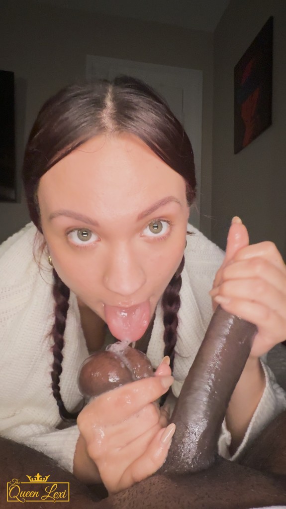 Latina Wife Gives BBC Sloppy Blowjob