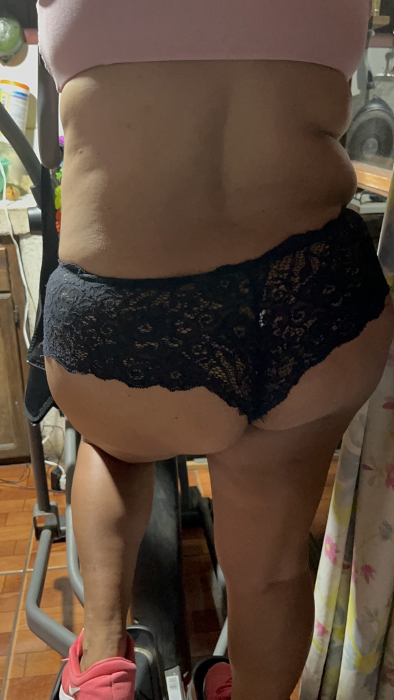 8 minutes doing elliptical machine in sexy underwear